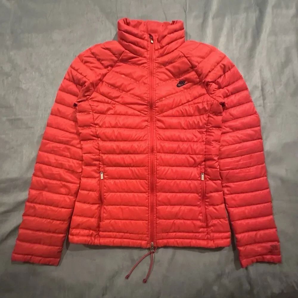Nike Aeroloft 800 Summit Puffer Jacket Womens Small Goose Down Red Full Zip